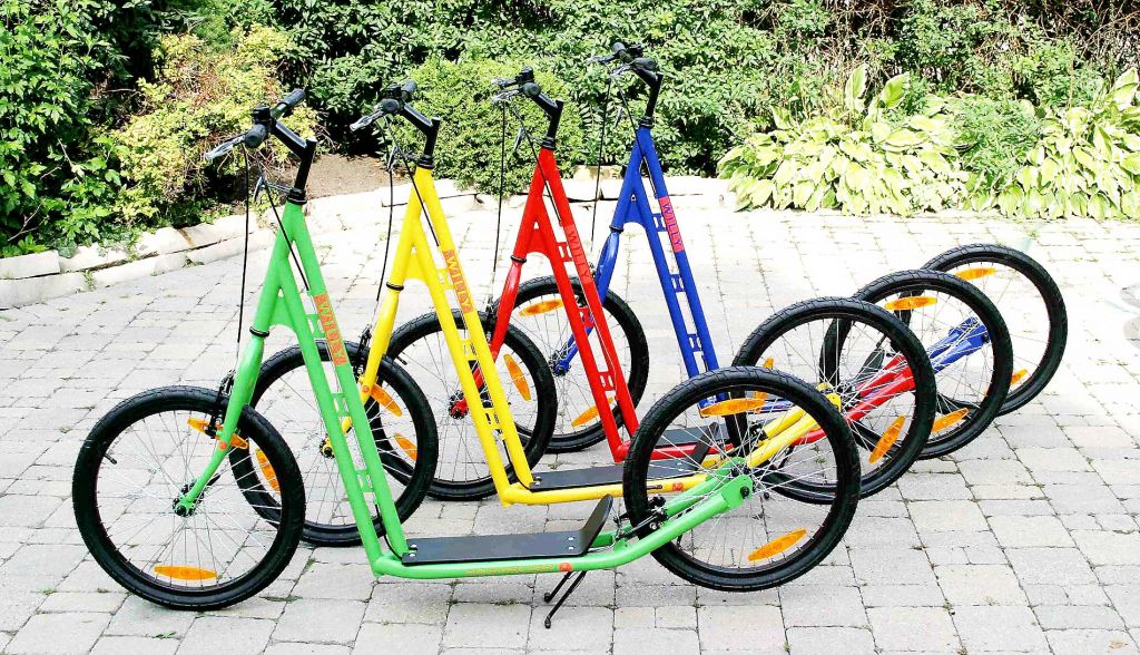 4 kick bikes green yellow red blue garden outdoors usa